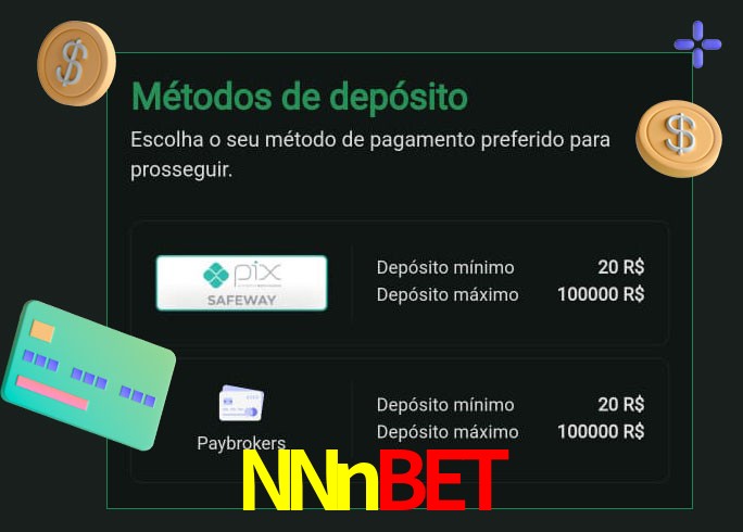O cassino NNnbet oferece uma grande variedade de métodos de pagamento